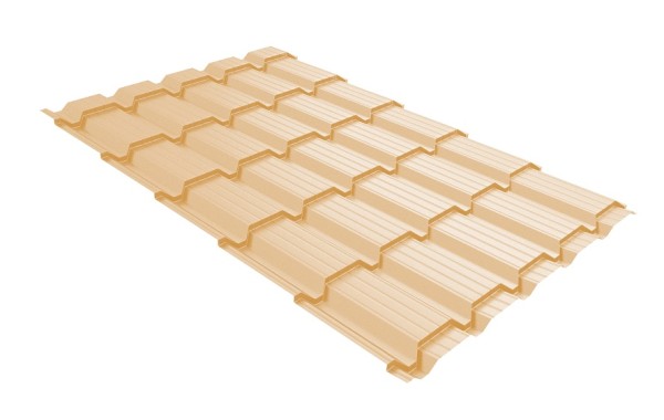 Металлочерепица GL квадро профи 0,45 PE RAL 1014 слоновая кость купить в Котласе