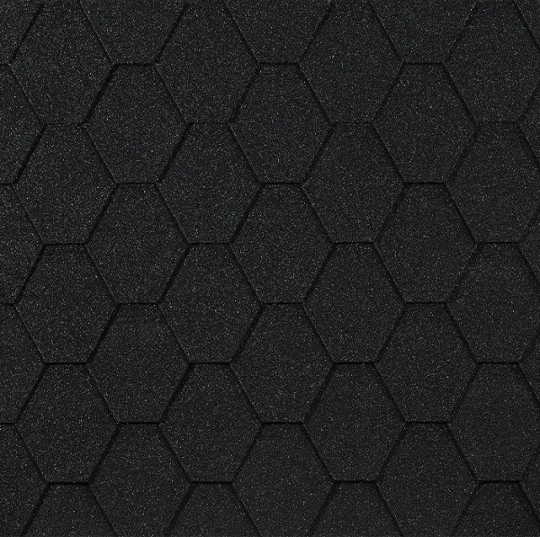 Гибкая черепица EURASIA Docke, Коллекция ШЕСТИГРАННИК Чёрный купить в Котласе