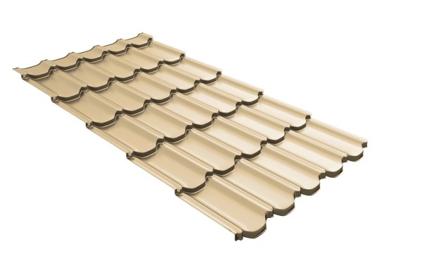 Металлочерепица квинта плюс с 3D резом 0,45 PE RAL 1014 слоновая кость купить в Котласе