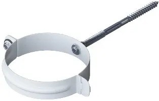 Водосток Альта-Профиль Метал – Хомут трубы металлический (белый) купить в Котласе