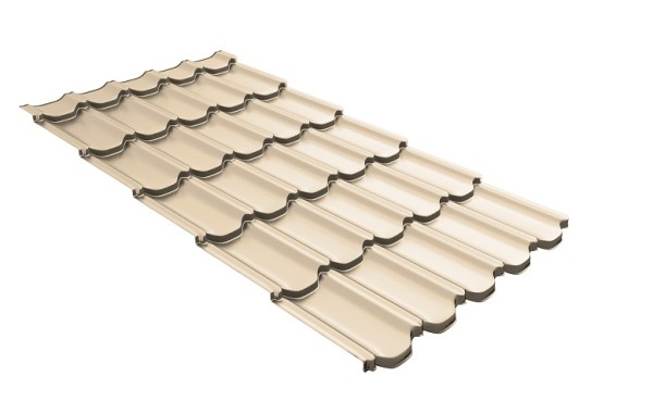 Металлочерепица квинта плюс с 3D резом 0,45 PE RAL 1015 светлая слоновая кость купить в Котласе