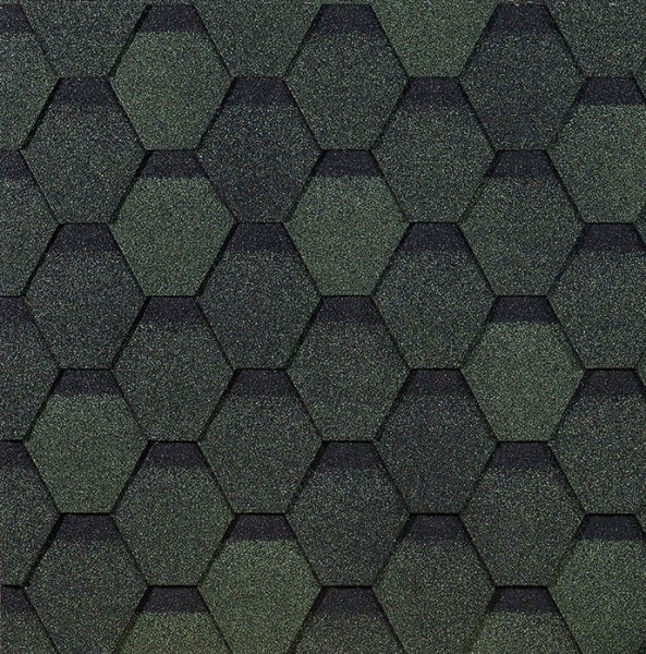 Гибкая черепица EURASIA Docke, Коллекция ШЕСТИГРАННИК Зелёный купить в Котласе