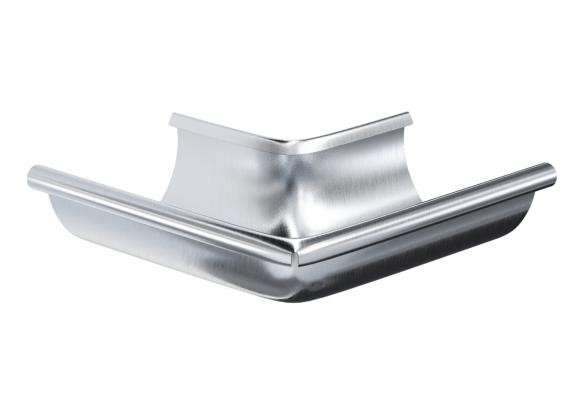 Водосток Aquasistem, Система 125x90 - Угол желоба наружный оцинковка 90° купить в Котласе