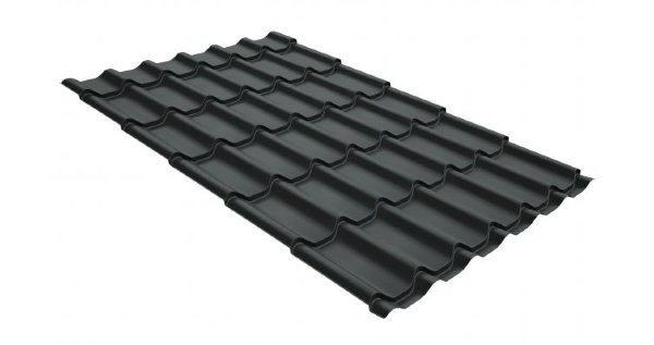 Металлочерепица классик GL 0,5 GreenCoat Pural Matt RR 23 темно-серый (RAL 7024 мокрый асфальт) купить в Котласе