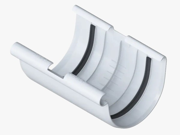 Водосток Альта-Профиль ПВХ – Соединитель желоба (белый) купить в Котласе