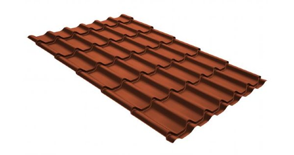 Металлочерепица классик GL 0,5 GreenCoat Pural RR 750 кирпично-красный (RAL 8004 терракота) купить в Котласе