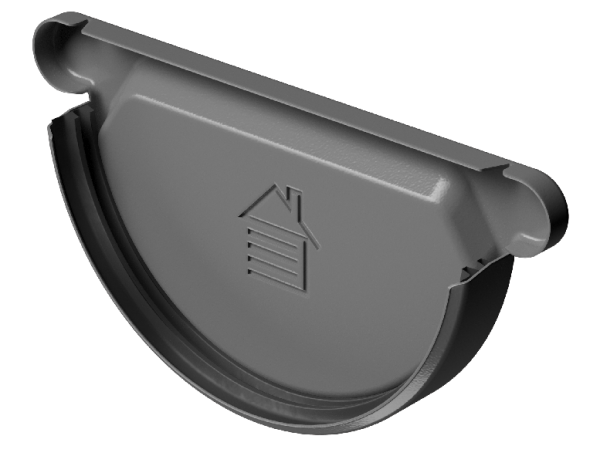 Заглушка желоба D125 Döcke STAL PREMIUM Графит, (RAL 7024) купить в Котласе