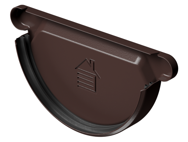 Заглушка желоба D125 Döcke STAL PREMIUM Шоколад, (RAL 8019) купить в Котласе