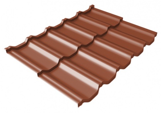 Металлочерепица модульная Квинта Uno Grand Line c 3D резом 0,5 Satin Мatt RAL 8004 терракота купить в Котласе