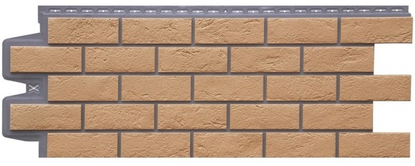 Фасадная панель Grand Line Состаренный кирпич Элит солома, ШОВ темно-бежевый купить в Котласе