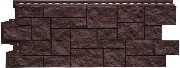 Фасадная панель Grand Line Дикий камень Стандарт Шоколадный (коричневый) купить в Котласе