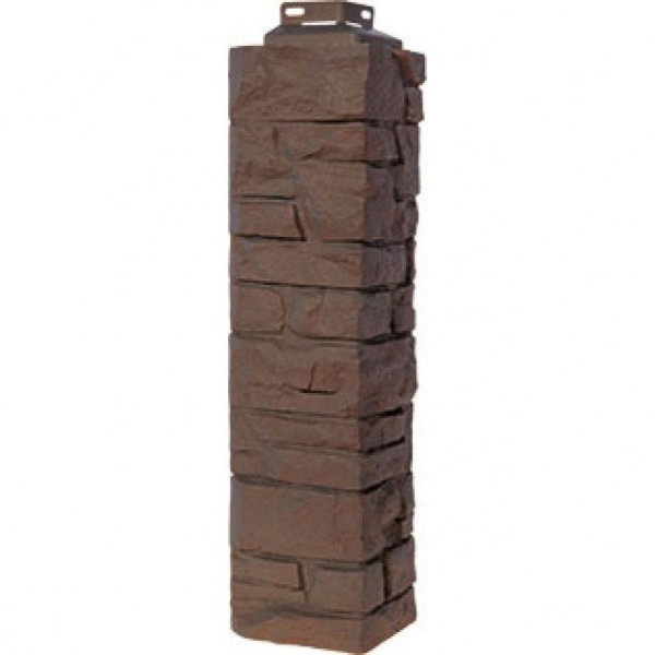 Цокольный сайдинг FineBer – Серия “Скала”, Угол наружный Желто-коричневый купить в Котласе