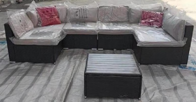 Диван-Трансформер AFINA модульный плетеный из иск. ротанга YR822D Brown/Beige