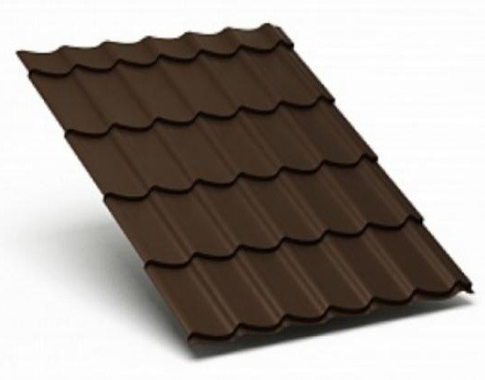 Металлочерепица Металл Профиль матовый полиэстр Valori 0,5 сталь RAL 8017 коричневый купить в Котласе
