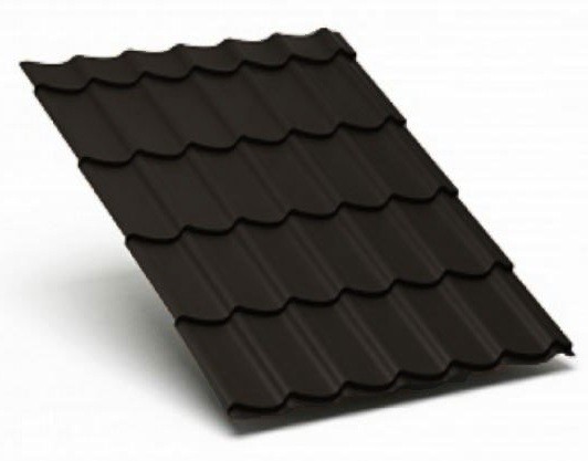 Металлочерепица Металл Профиль матовый полиэстр Valori 0,5 сталь RR 32 темно-коричневый купить в Котласе