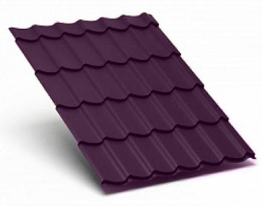 Металлочерепица Металл Профиль матовый полиэстр Valori 0,5 сталь RR 779 баклажан купить в Котласе