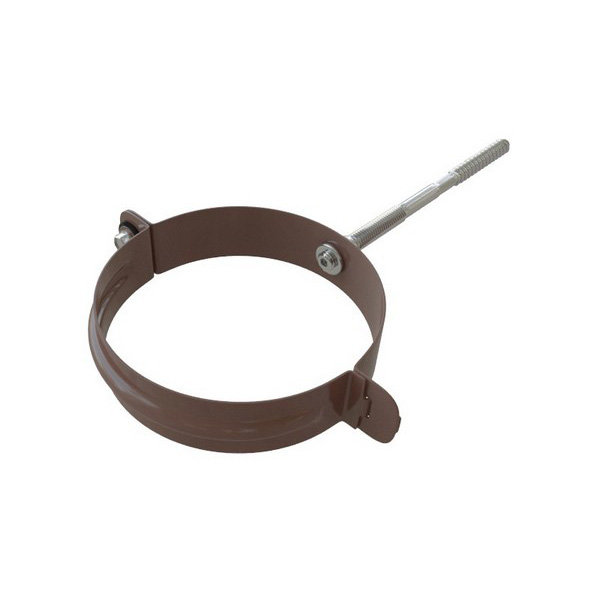 Водосток Альта-Профиль Метал – Хомут трубы металлический (коричневый) купить в Котласе