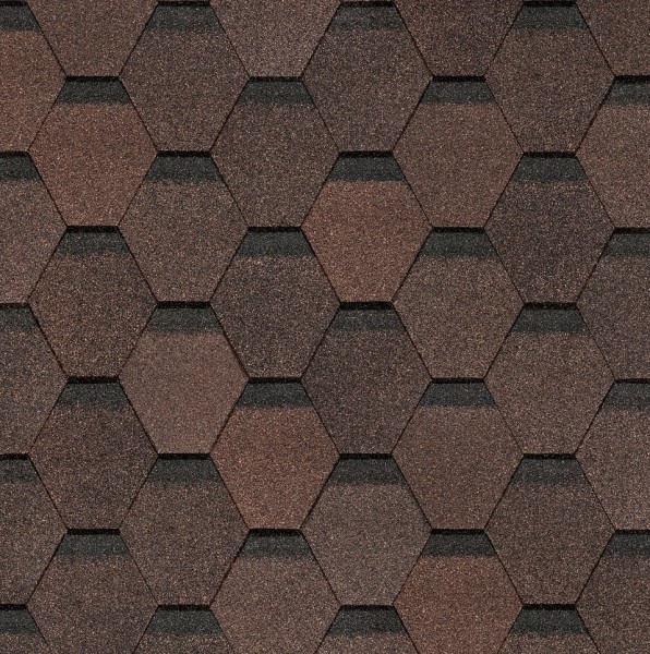 Гибкая черепица Docke, коллекция Шестигранник Коричневый купить в Котласе