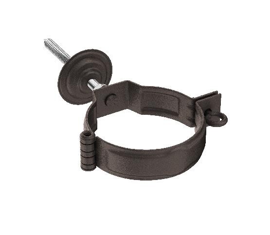 Водосток Aquasistem, Система 125x90 - Декоративный хомут трубы под метиз с комплектом крепления RR 32 Тёмно-коричневый matt купить в Котласе