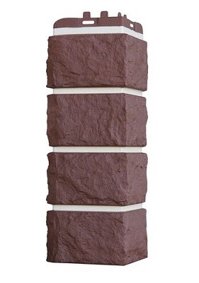 Угол наружный Grand Line Колотый Камень Каштан, Шов белый купить в Котласе