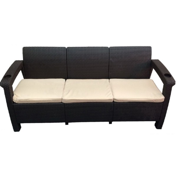 Трёхместный диван  Yalta Sofa 3 Seat венге купить в Котласе