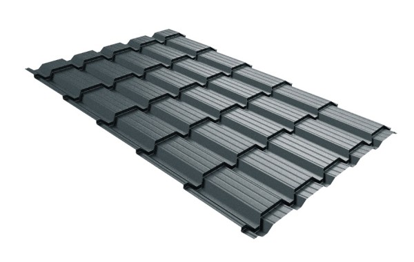 Металлочерепица GL квадро профи 0,5 Velur RAL 7016 антрацитово-серый купить в Котласе