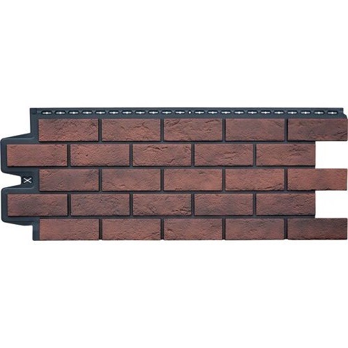 Фасадная панель Grand Line Состаренный кирпич Элит кофе (жжёный), ШОВ черный купить в Котласе