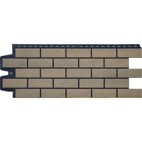 Фасадная панель Grand Line Состаренный кирпич Элит солома, ШОВ черный купить в Котласе