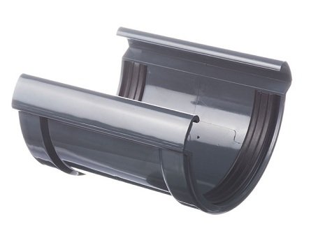 Соединитель желоба Docke Lux ПВХ - Графит купить в Котласе