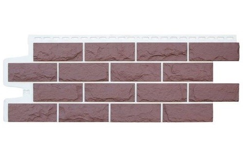 Фасадные панели Grand Line Колотый Камень Каштан, Шов белый купить в Котласе