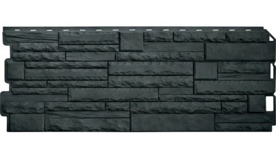 Фасадная панель Альта-Профиль Скалистый камень ЭКО Графит