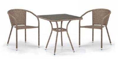 Комплект плетеной мебели AFINA из иск. ротанга T282BNT/Y137C-W56 Light Brown 2Pcs