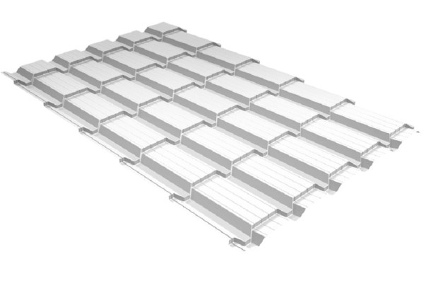 Металлочерепица GL квадро профи 0,5 Satin RAL 9003 сигнальный белый купить в Котласе