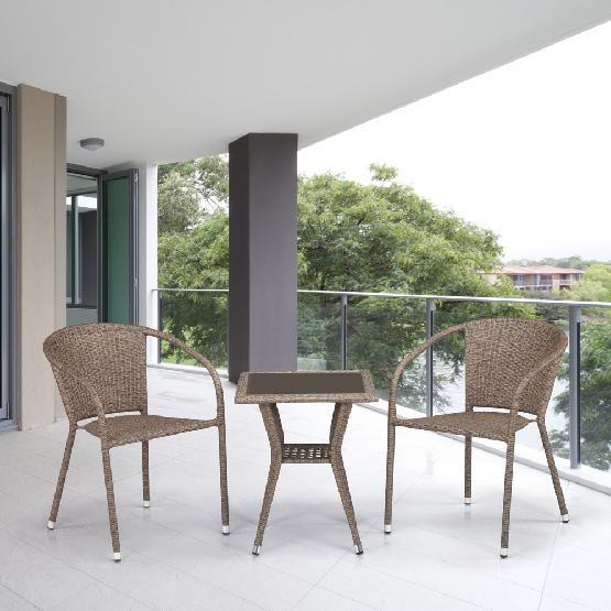 Комплект плетеной мебели AFINA из иск. ротанга T25B/Y137C-W56 Light Brown 2Pcs купить в Котласе