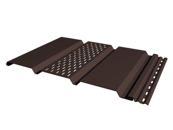 Софит к сайдингу ПЕРФОРАЦИЯ ПО ЦЕНТРУ TECOS ТЁМНЫЙ-КАШТАН купить в Котласе