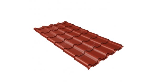 Металлочерепица камея 0,45 PE RAL 3009 оксидно-красный купить в Котласе