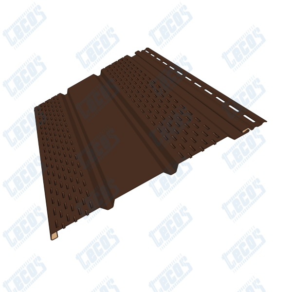 Софит к сайдингу ПЕРФОРАЦИЯ ПО БОКАМ TECOS ТЁМНЫЙ-КАШТАН купить в Котласе