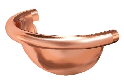 Водосток Aquasistem, система 150/100 - Заглушка желоба полукруглая медная