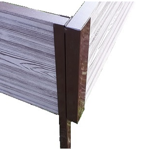 Угловой элемент металлический для досок грядок из ДПК 300мм Коричневый