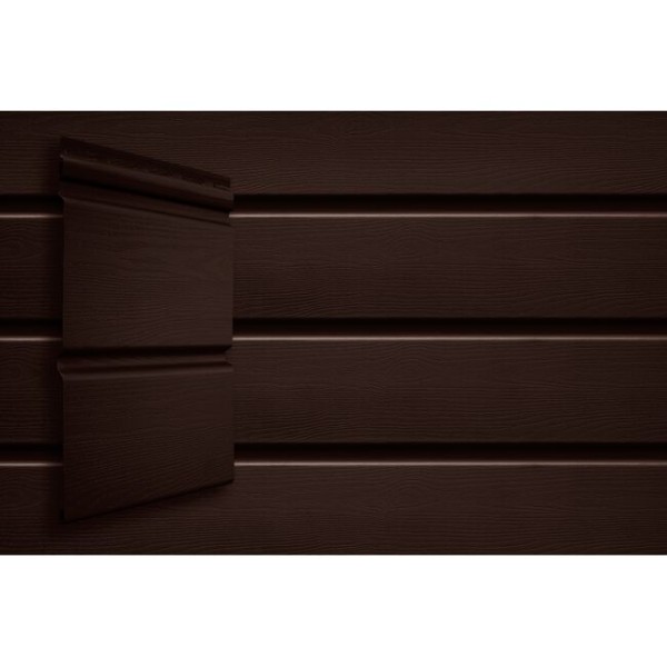 Виниловый сайдинг Grand Line Double-Брус Тёмный Дуб купить в Котласе