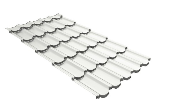 Металлочерепица квинта плюс с 3D резом 0,5 Satin RAL 9003 сигнальный белый купить в Котласе