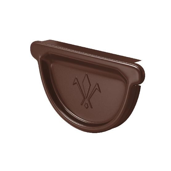 Водосток Aquasistem, система 125x90 - Заглушка универсальная с резиновым уплотнителем RAL 8017 Коричневый купить в Котласе
