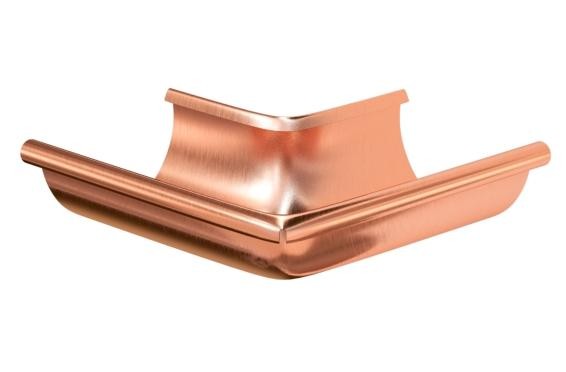 Водосток Aquasistem, система 150/100 - Угол желоба наружный медный 90° купить в Котласе
