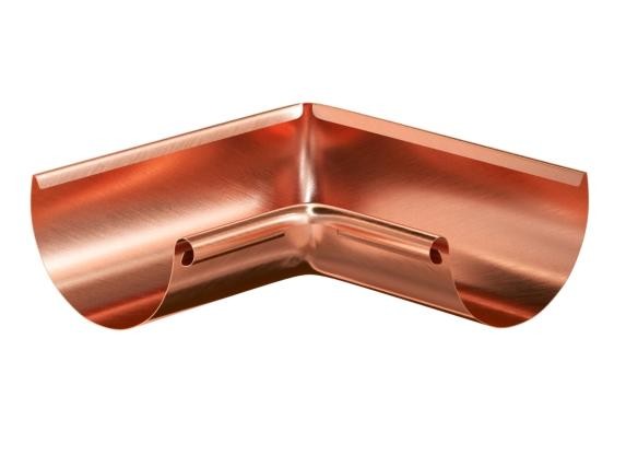 Водосток Aquasistem, система 150/100 - Угол желоба внутренний медный 90° купить в Котласе