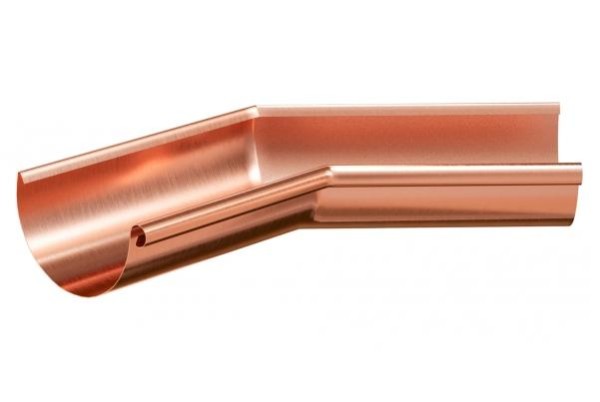 Водосток Aquasistem, система 150/100 - Угол желоба внутренний медный 135° купить в Котласе