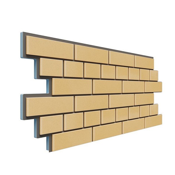 Фасадная термопанель Доломит кирпич 20мм Жёлтый купить в Котласе