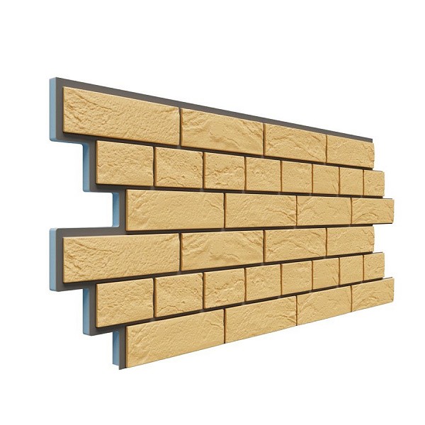 Фасадная термопанель Доломит Венецианский кирпич 20 мм Жёлтый купить в Котласе