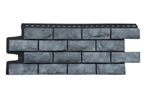 Фасадные панели Grand Line Колотый Камень Антрацит, Шов черный купить в Котласе